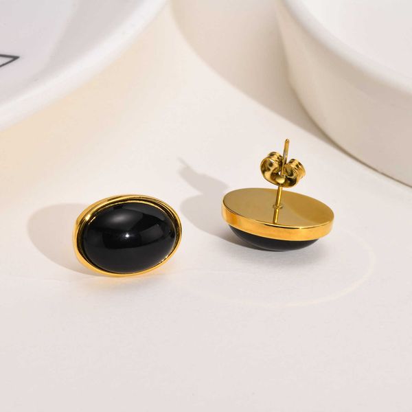 earing huanmu black agate titanium steel simple earrings women's new ins style jewelry, Golden
earing huanmu black agate titanium steel simple earrings women's new ins style jewelry, Golden