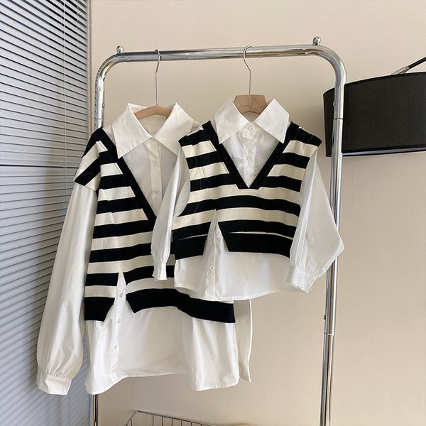 family matching outfits autumn parentchild clothing korean style fashion fake two piece long sleeve shirt casual versatile knitted mom daugh, Blue
family matching outfits autumn parentchild clothing korean style fashion fake two piece long sleeve shirt casual versatile knitted mom daugh, Blue