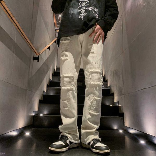 men's jeans street clothing 2023 new casual and comfortable black ripped loose all-match micro flared ladies white y2303, Blue
men's jeans street clothing 2023 new casual and comfortable black ripped loose all-match micro flared ladies white y2303, Blue