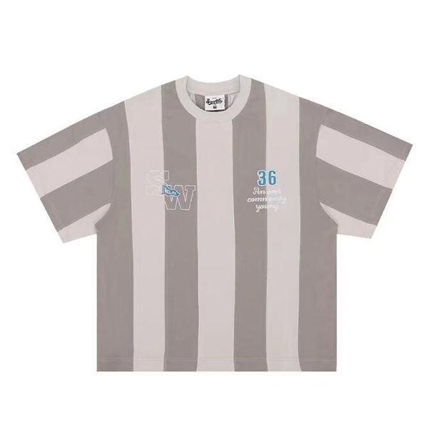 men's plus tees striped embroidered loose short-sleeved t-shirt t shirts, Black;brown
men's plus tees striped embroidered loose short-sleeved t-shirt t shirts, Black;brown