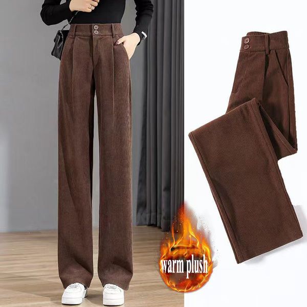 women's pants capris lucyever winter warm plush straight pants woman korean high waist thicken corduroy trousers women coffee black cas, Black;white
women's pants capris lucyever winter warm plush straight pants woman korean high waist thicken corduroy trousers women coffee black cas, Black;white