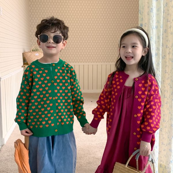 cardigan spring children heart printed knitted boys and girls soft loose sweaters coats 230310, Blue
cardigan spring children heart printed knitted boys and girls soft loose sweaters coats 230310, Blue