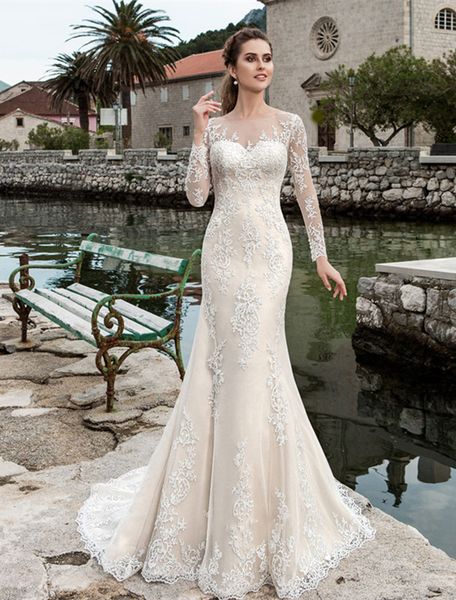 european-style mermaid wedding dresses 2023 newfashioned bride lace illusion bodice embroidery vintage sweep train gowns, White
european-style mermaid wedding dresses 2023 newfashioned bride lace illusion bodice embroidery vintage sweep train gowns, White