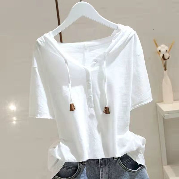 women's tshirt 98 cotton t shirt women fashion hooded shortsleeved tshirt spring summer korean style loose thin allmatch pullover 2303, White
women's tshirt 98 cotton t shirt women fashion hooded shortsleeved tshirt spring summer korean style loose thin allmatch pullover 2303, White