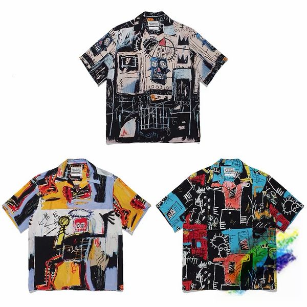 men s casual shirts graffiti wacko maria shirt men women 1 1 oversized hawaii tees 230309, White;black
men s casual shirts graffiti wacko maria shirt men women 1 1 oversized hawaii tees 230309, White;black