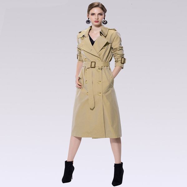 women's jackets 2023 spring autumn long european american casual windbreaker doublebreasted fashion extended overknee trench coat women, Black;brown
women's jackets 2023 spring autumn long european american casual windbreaker doublebreasted fashion extended overknee trench coat women, Black;brown