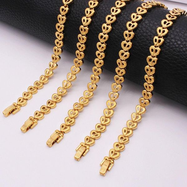 women men bracelet chain wrist jewelry gift real 18k yellow gold filled classic accessories heart design fashion present, Black
women men bracelet chain wrist jewelry gift real 18k yellow gold filled classic accessories heart design fashion present, Black