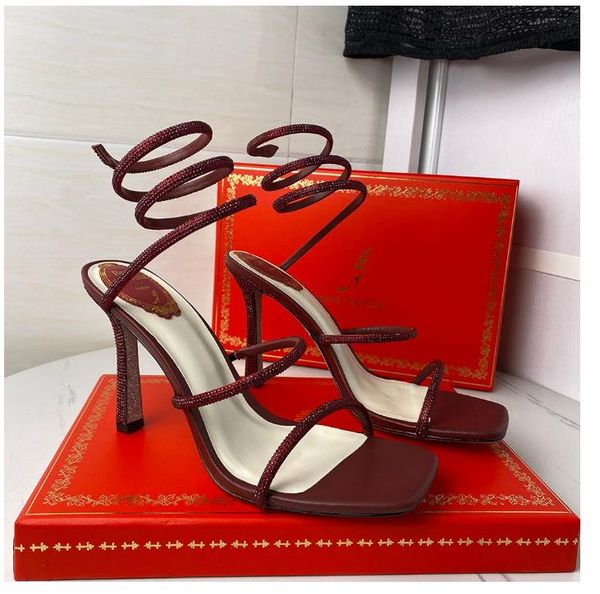 2023 rhinestone snake strass stiletto sandals rene caovilla cleo 95mm evening shoes women's high heels ankle wraparound luxury designer, Black
2023 rhinestone snake strass stiletto sandals rene caovilla cleo 95mm evening shoes women's high heels ankle wraparound luxury designer, Black