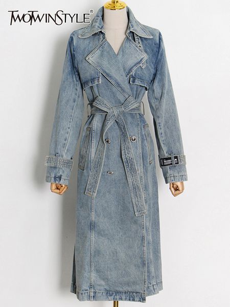 women's jackets twotyle casual plain denim trench for women lapel long sleeve sashes lace up high street coats female autumn clothing 2, Black;brown
women's jackets twotyle casual plain denim trench for women lapel long sleeve sashes lace up high street coats female autumn clothing 2, Black;brown
