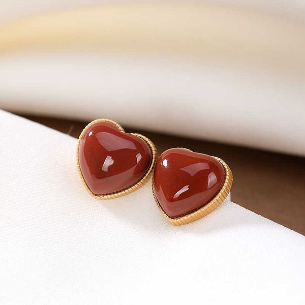 earing s925 sterling silver plated hetian yunan red agate personality simple temperament women's fashion earrings, Golden
earing s925 sterling silver plated hetian yunan red agate personality simple temperament women's fashion earrings, Golden
