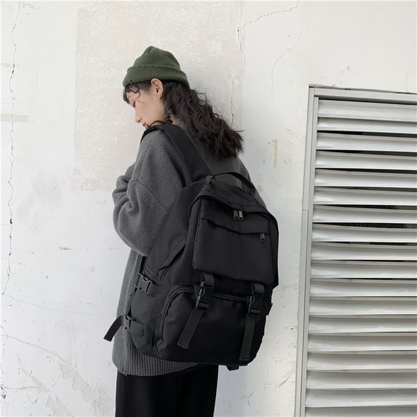 school bags black backpack trend female fashion women waterproof large bag teenage girls student shoulder 230310
school bags black backpack trend female fashion women waterproof large bag teenage girls student shoulder 230310