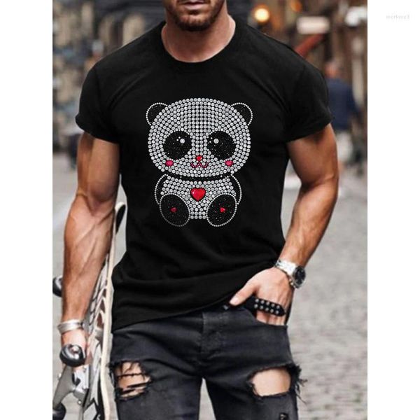 men's t shirts men's oversized t-shirts panda drill tee o-neck party men tshirt y2k, White;black
men's t shirts men's oversized t-shirts panda drill tee o-neck party men tshirt y2k, White;black