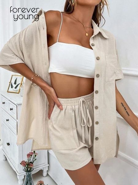 womens two piece pants cotton casual summer tracksuit solid female two piece sets turndown collar short sleeve shirt and loose mini shorts, White
womens two piece pants cotton casual summer tracksuit solid female two piece sets turndown collar short sleeve shirt and loose mini shorts, White