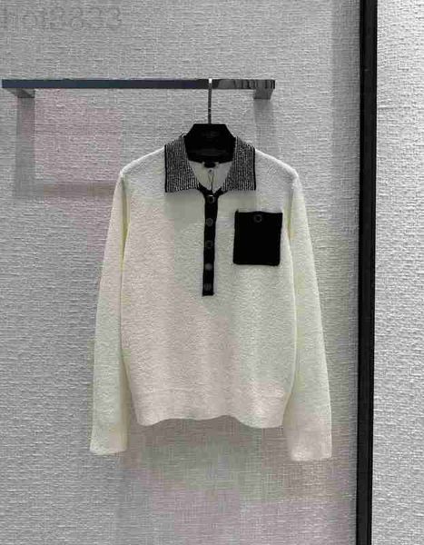 women's sweaters designer 2023 spring summer lapel neck long sleeve panelled milan runway brand same style 8sw5, White;black
women's sweaters designer 2023 spring summer lapel neck long sleeve panelled milan runway brand same style 8sw5, White;black