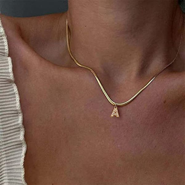 designer inlaid zircon letter initial pendant necklace for women gold chain cute charms clavicle diy jewlery friends gift, Silver
designer inlaid zircon letter initial pendant necklace for women gold chain cute charms clavicle diy jewlery friends gift, Silver