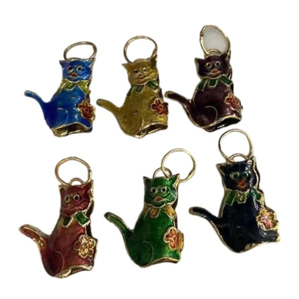 lucky cloisonne enamel cat charms small animal pendants diy jewelry making accessories chinese traditional handcraft 10pcs /lot, Bronze;silver
lucky cloisonne enamel cat charms small animal pendants diy jewelry making accessories chinese traditional handcraft 10pcs /lot, Bronze;silver
