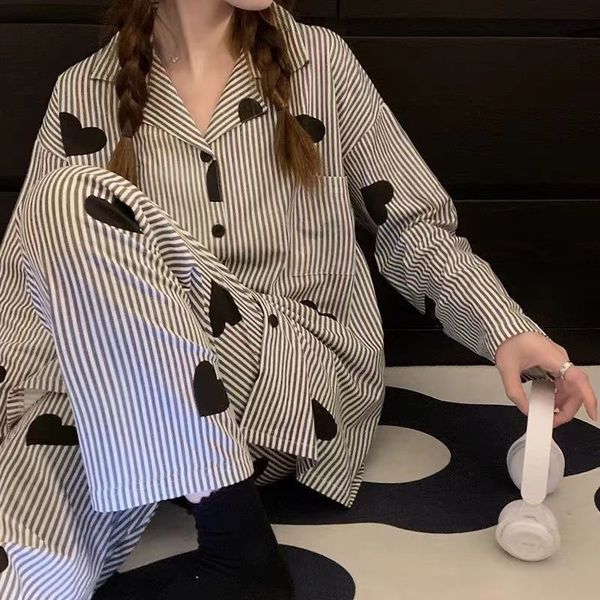 women's sleepwear women pyjamas sets winter and autumn stripe love printing pyjamas women clothing pajamas long sleeve pijamas sleepwea, Black;red
women's sleepwear women pyjamas sets winter and autumn stripe love printing pyjamas women clothing pajamas long sleeve pijamas sleepwea, Black;red