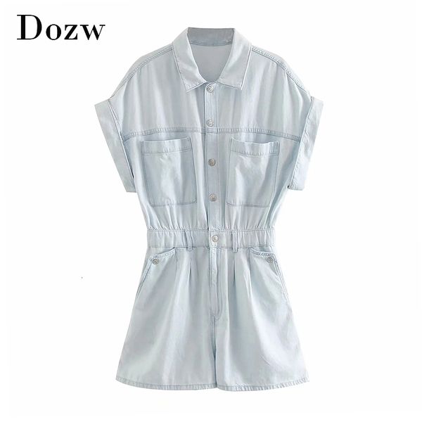 women s jumpsuits rompers fashion light blue color denim jumpsuit women summer batwing short sleeve loose playsuit female pockets casual 230, Black;white
women s jumpsuits rompers fashion light blue color denim jumpsuit women summer batwing short sleeve loose playsuit female pockets casual 230, Black;white