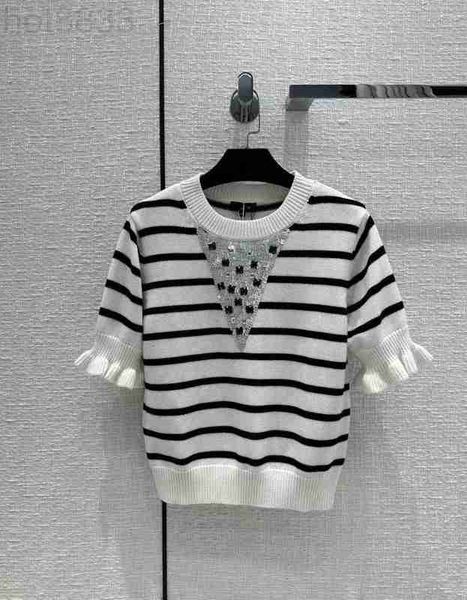 women's sweaters designer milan runway 2023 new spring short sleeves o neck high end jacquard pullovers women sweater 2qtl, White;black
women's sweaters designer milan runway 2023 new spring short sleeves o neck high end jacquard pullovers women sweater 2qtl, White;black