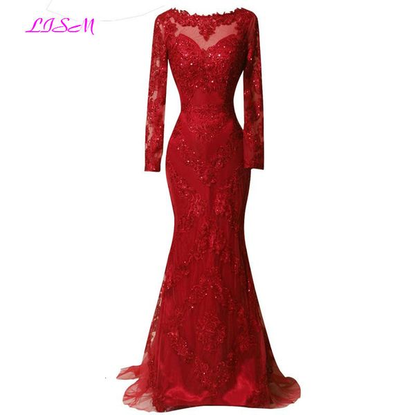 party dresses real pos red full sleeved evening dress lace appliques mermaid prom elegant long sweep train formal gowns 230310, White;black
party dresses real pos red full sleeved evening dress lace appliques mermaid prom elegant long sweep train formal gowns 230310, White;black