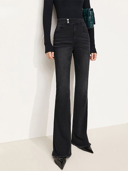 women's jeans amii minimalism black fleece jeans autumn winter hair edge function technology plus women's casual flare trousers 12, Blue
women's jeans amii minimalism black fleece jeans autumn winter hair edge function technology plus women's casual flare trousers 12, Blue