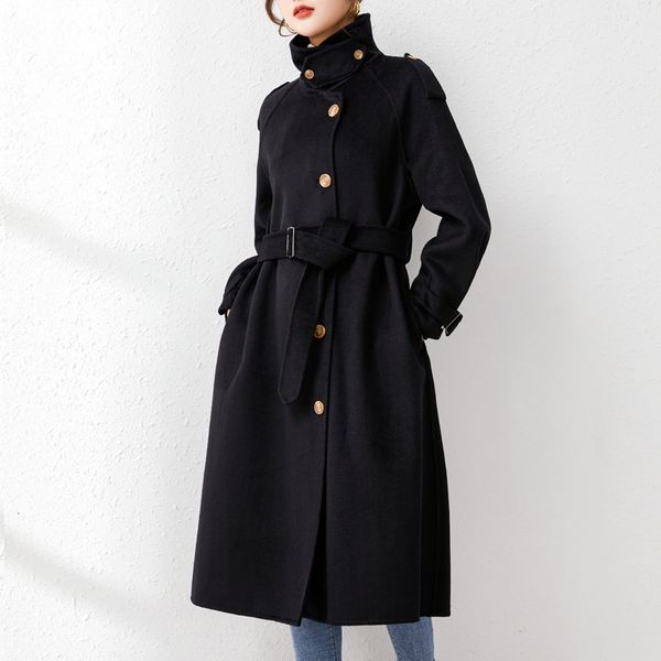 women's jackets standing collar doublesided cashmere coat medium and long loose wool cloth 2023 spring 230310, Black;brown
women's jackets standing collar doublesided cashmere coat medium and long loose wool cloth 2023 spring 230310, Black;brown