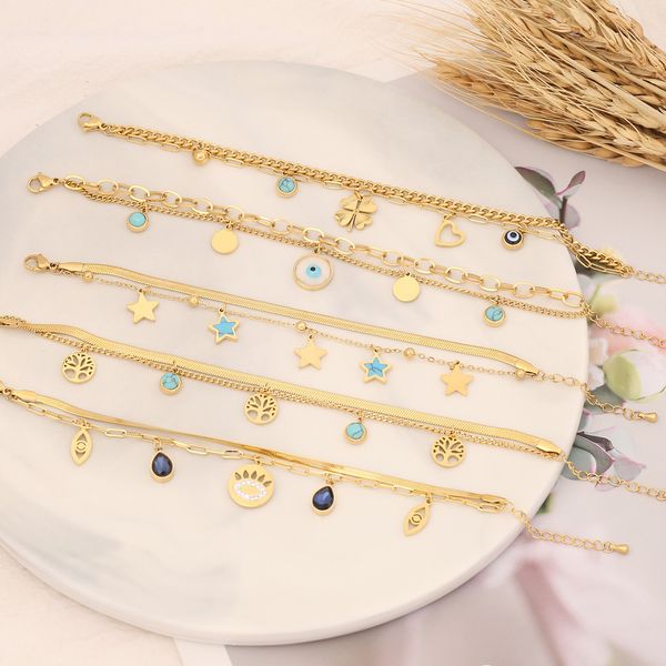 turquoise fivepointed star bracelet personalized eye jewelry fashion stainless steel jewelry, Golden;silver
turquoise fivepointed star bracelet personalized eye jewelry fashion stainless steel jewelry, Golden;silver