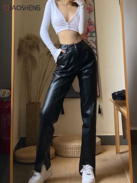 women's pants capris women's pants black faux leather pants lady pu loose pencil trousers streetwear fashion elegant high waist st, Black;white
women's pants capris women's pants black faux leather pants lady pu loose pencil trousers streetwear fashion elegant high waist st, Black;white