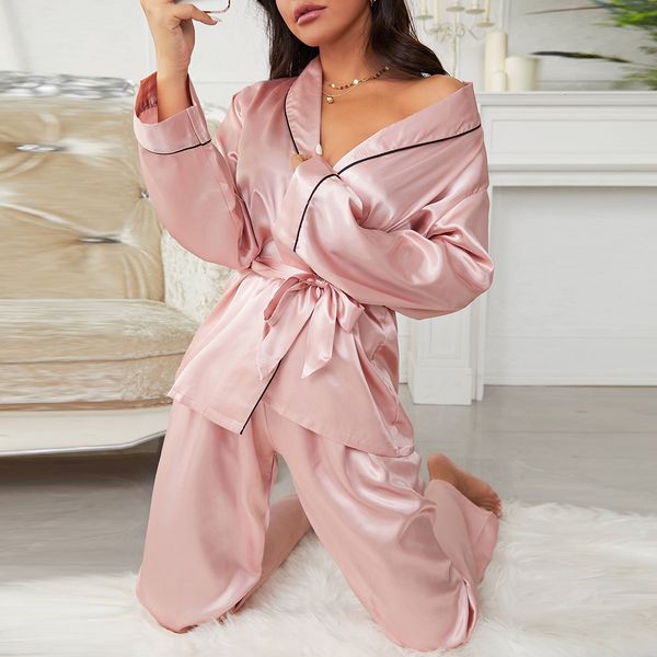 women's sleepwear fashion floral pajama set women's 2 pieces sleepwear pyjamas silk satin pajamas for women 230310, Black;red
women's sleepwear fashion floral pajama set women's 2 pieces sleepwear pyjamas silk satin pajamas for women 230310, Black;red