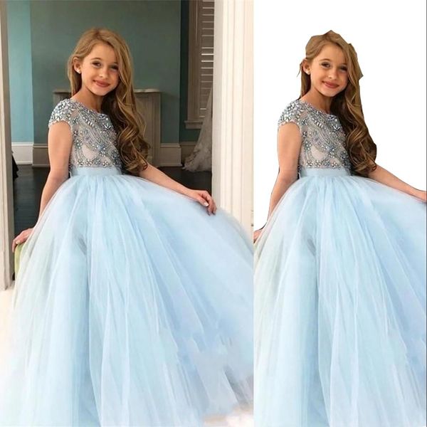2023 lovely light sky blue flower girl dresses for weddings tulle jewel neck crystal beads tulle princess girls pageant dress kids communion, White;blue
2023 lovely light sky blue flower girl dresses for weddings tulle jewel neck crystal beads tulle princess girls pageant dress kids communion, White;blue