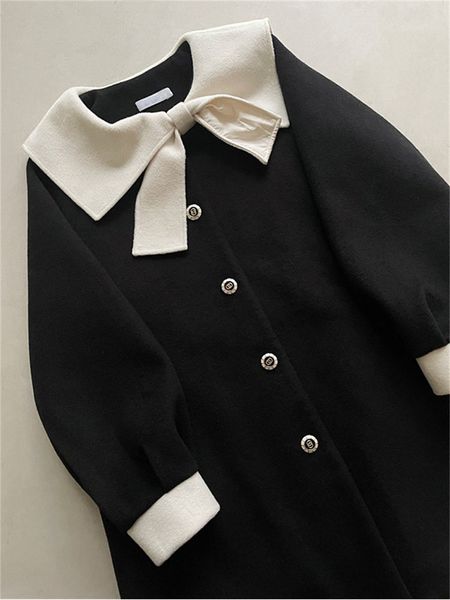 women's jackets coat autumn winter korean fashion long ed thickened bow woolen for women black harajuku single breasted 230310, Black;brown
women's jackets coat autumn winter korean fashion long ed thickened bow woolen for women black harajuku single breasted 230310, Black;brown