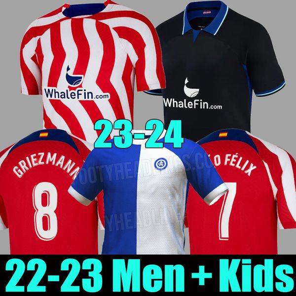 22 23 24 soccer jerseys joao felix atletico griezmann madrid 2022 2023 2024 m. llorente koke correa carrasco r. de paul 75th men kids kit ca, Black;yellow
22 23 24 soccer jerseys joao felix atletico griezmann madrid 2022 2023 2024 m. llorente koke correa carrasco r. de paul 75th men kids kit ca, Black;yellow