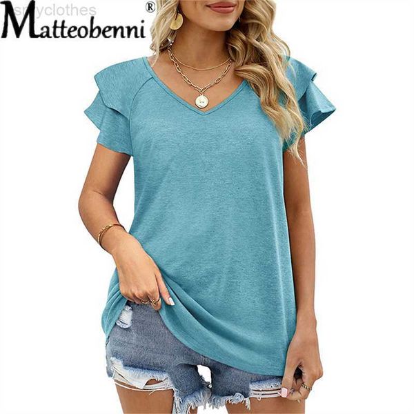 women's t-shirt 2022 new summer women solid color t shirt street casual loose cotton t shirts ladies ruffle short sleeve v-neck tee, White
women's t-shirt 2022 new summer women solid color t shirt street casual loose cotton t shirts ladies ruffle short sleeve v-neck tee, White