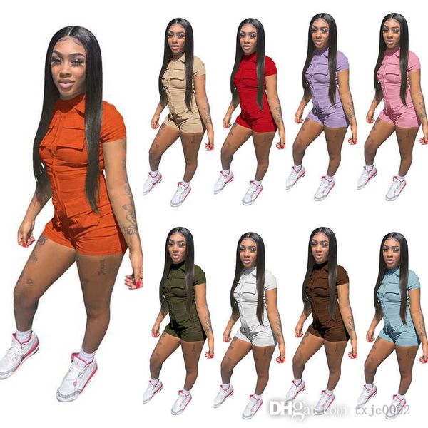 2023 summer new women jumpsuits solid color overalls pockets designer onesies zipper bodysuit fashion casual rompers, Black;white
2023 summer new women jumpsuits solid color overalls pockets designer onesies zipper bodysuit fashion casual rompers, Black;white