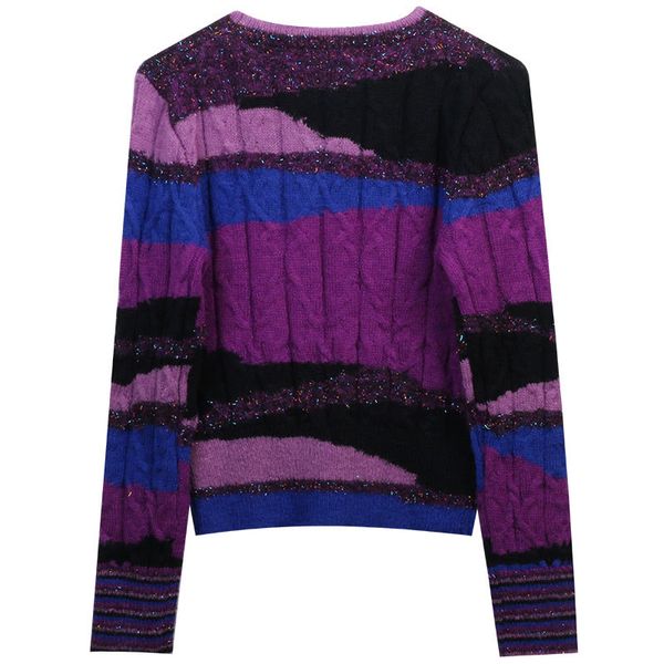 306 2023 brand same style sweater long sleeve purple women's sweaters crew neck pullover fashion cloth mingmei, White;black
306 2023 brand same style sweater long sleeve purple women's sweaters crew neck pullover fashion cloth mingmei, White;black