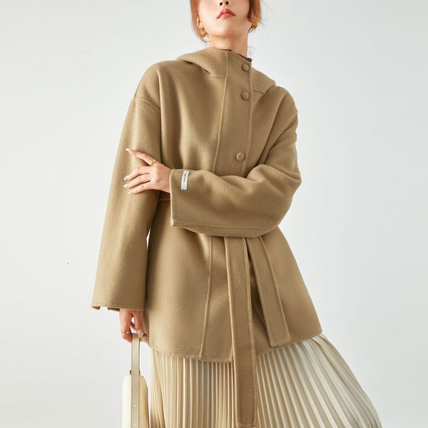 women's jackets doublesided woolen coat long section spring 2023 korean version of hooded loose cashmere 230310, Black;brown
women's jackets doublesided woolen coat long section spring 2023 korean version of hooded loose cashmere 230310, Black;brown