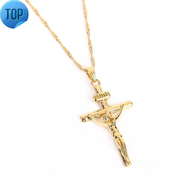 24k gold color cross chain men crucifix necklace pendant women jesus yellow gold filled jewelry, Silver
24k gold color cross chain men crucifix necklace pendant women jesus yellow gold filled jewelry, Silver