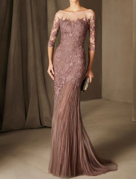 dusty rose mermaid long evening formal dress illusion neck half sleeves lace appliques tulle celebrity prom party gowns robe de soiree 2023, Black;red
dusty rose mermaid long evening formal dress illusion neck half sleeves lace appliques tulle celebrity prom party gowns robe de soiree 2023, Black;red
