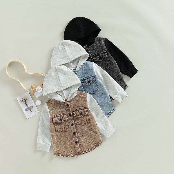 jackets spring children's shirts clothing boys hooded denim kid baby long sleeve patchwork pockets cardigan coat 230310, Blue;gray
jackets spring children's shirts clothing boys hooded denim kid baby long sleeve patchwork pockets cardigan coat 230310, Blue;gray