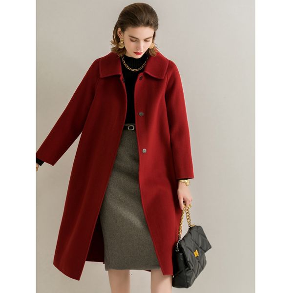 women's jackets wool coat medium length 2023 fashion simple doublesided cashmere woman 230310, Black;brown
women's jackets wool coat medium length 2023 fashion simple doublesided cashmere woman 230310, Black;brown