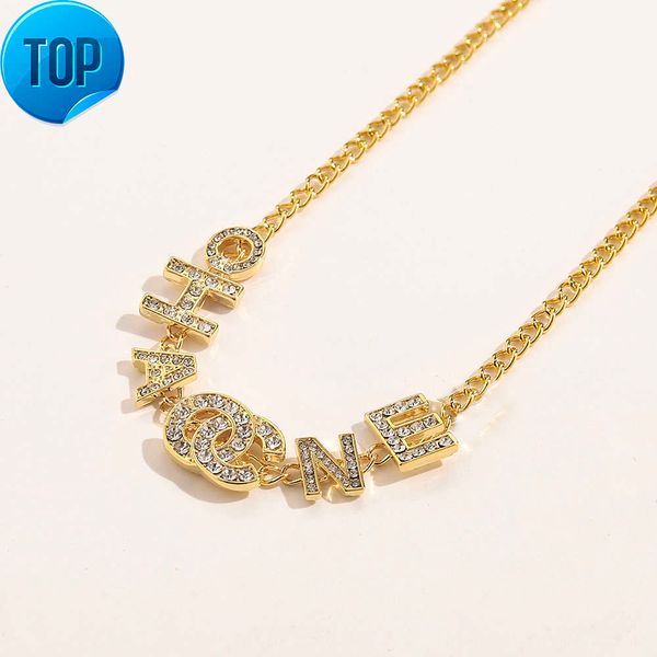2023 luxury designer pendant necklaces stainless steel classic simple geometric letter crystal rhinestone necklace chain women wedding, Silver
2023 luxury designer pendant necklaces stainless steel classic simple geometric letter crystal rhinestone necklace chain women wedding, Silver