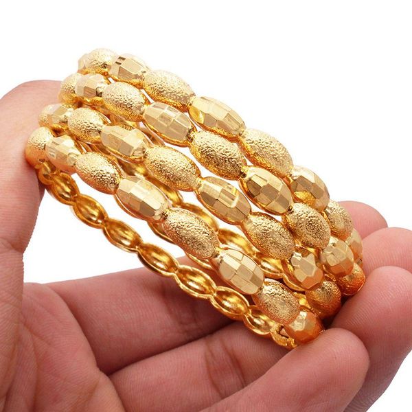 women bangle bracelet dubai bride hollow solid real 18k yellow gold filled oval beads shaped fashion lady gift, Black
women bangle bracelet dubai bride hollow solid real 18k yellow gold filled oval beads shaped fashion lady gift, Black