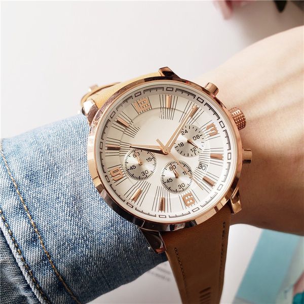 43mm mens watches quartz movement pilot watch all dial work chronometre wristwatch leather strap stainless steel case waterproof clock montr, Slivery;brown
43mm mens watches quartz movement pilot watch all dial work chronometre wristwatch leather strap stainless steel case waterproof clock montr, Slivery;brown