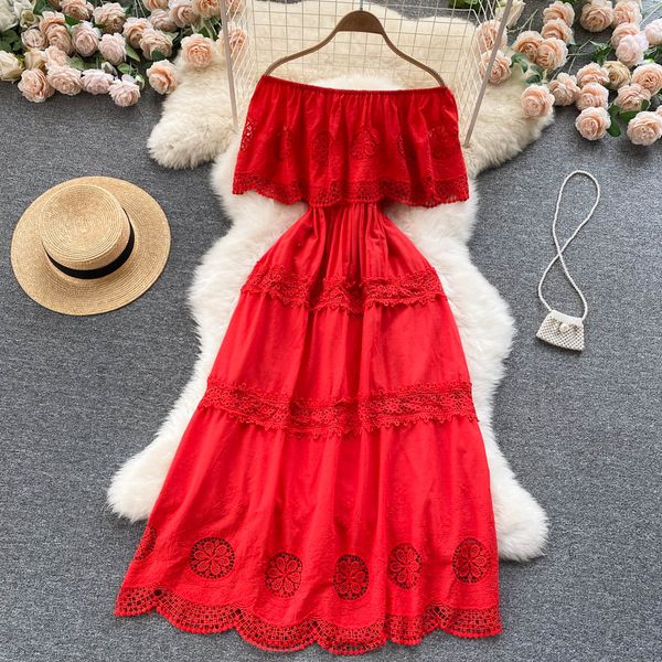 french super fairy ruffle edge off shoulder dress cut-out embroidery waist show thin lace splice seaside holiday dress, Black;gray
french super fairy ruffle edge off shoulder dress cut-out embroidery waist show thin lace splice seaside holiday dress, Black;gray