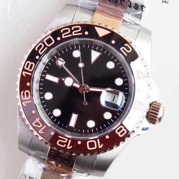 luxury mens watch rolax mechanical automatic st9 steel es two tone everose root beer brown gmt function black ceramic bezel 40mm sapph, Slivery;brown 
luxury mens watch rolax mechanical automatic st9 steel es two tone everose root beer brown gmt function black ceramic bezel 40mm sapph, Slivery;brown