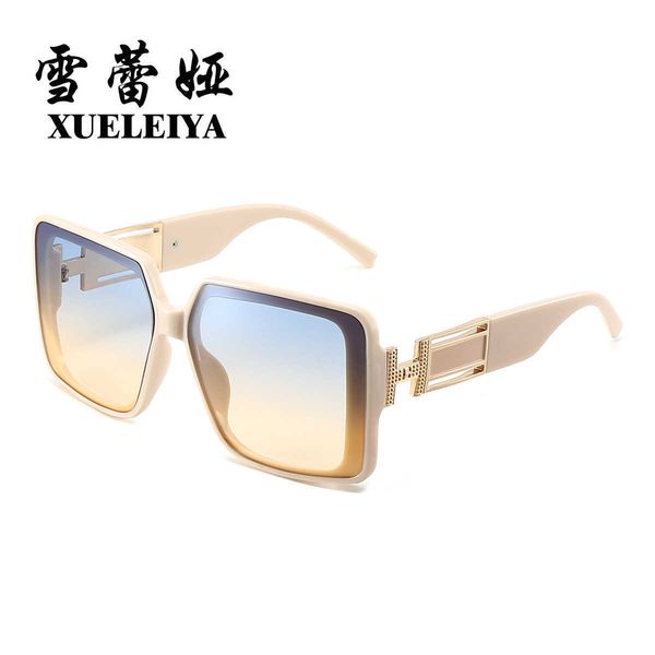 new h family large frame sunglasses fashion men and women ocean film box ins glasses, White;black
new h family large frame sunglasses fashion men and women ocean film box ins glasses, White;black