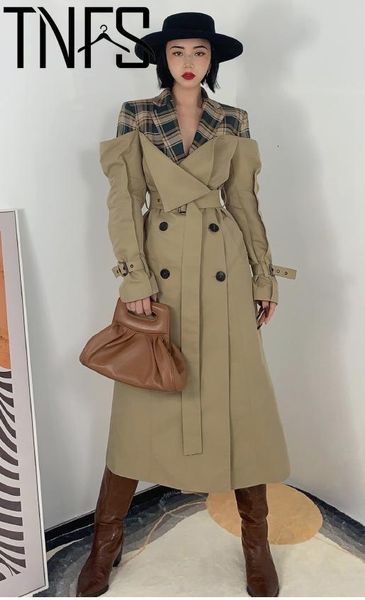 women's jackets yuerwang women plaid trench coat patchwork fake two double breasted belt windbreaker loose long female autumn fashion 2, Black;brown
women's jackets yuerwang women plaid trench coat patchwork fake two double breasted belt windbreaker loose long female autumn fashion 2, Black;brown