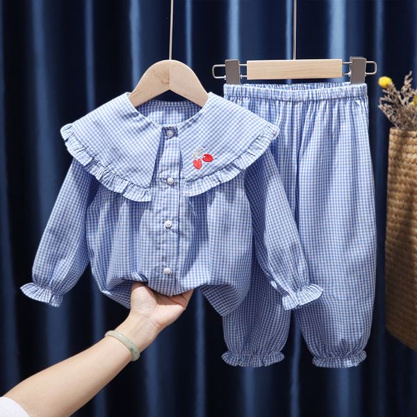 pajamas girls baby girl plaid home clothes pajamas set pure cotton kids summer pajamas 230310, Blue;red
pajamas girls baby girl plaid home clothes pajamas set pure cotton kids summer pajamas 230310, Blue;red