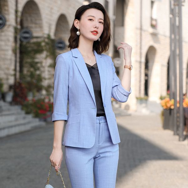 women's suits blazers spring summer formal business suits with pants and jackets coat half sleeve spring summer office ladies professio, White;black
women's suits blazers spring summer formal business suits with pants and jackets coat half sleeve spring summer office ladies professio, White;black