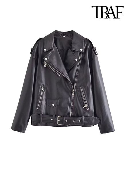 women's jackets traf women fashion with belt faux leather jacket coat vintage long sleeve front zipper pockets female outerwear chic 2, Black;brown
women's jackets traf women fashion with belt faux leather jacket coat vintage long sleeve front zipper pockets female outerwear chic 2, Black;brown